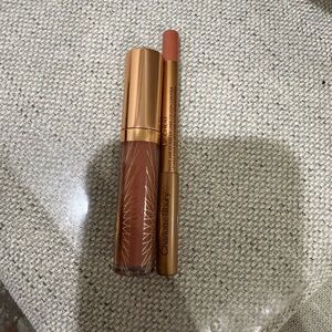 Charlotte Tilbury Brown Lip Gloss and Liner Set